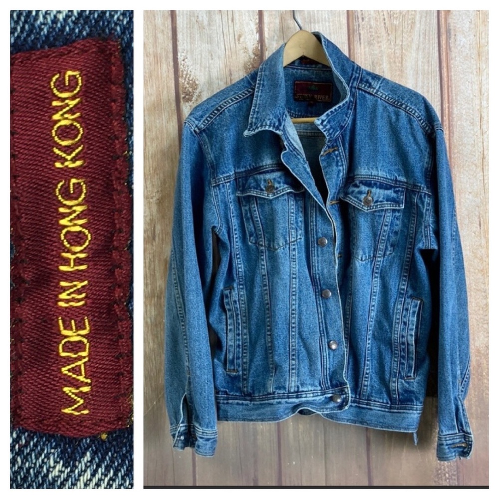 ➡️Vintage Stony River Denim Trucker Jacket Men’s Size Large